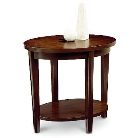 Oval End Table With Shelf